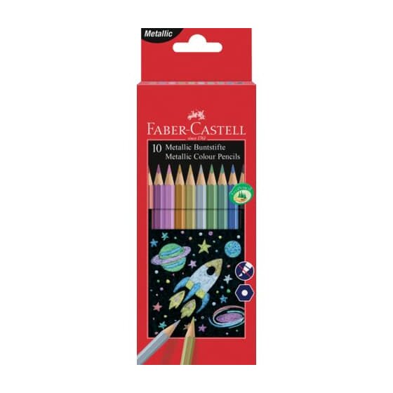 FABER-CASTELL Buntstift - 10 Farben metallic