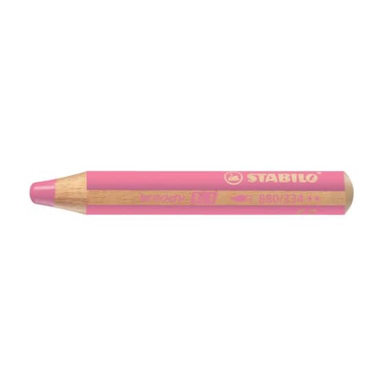 STABILO® Buntstift, Wasserfarbe & Wachsmalkreide - woody 3 in 1 - Einzelstift - pink
