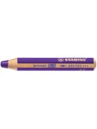 STABILO® Buntstift, Wasserfarbe & Wachsmalkreide - woody 3 in 1 - Einzelstift - violett