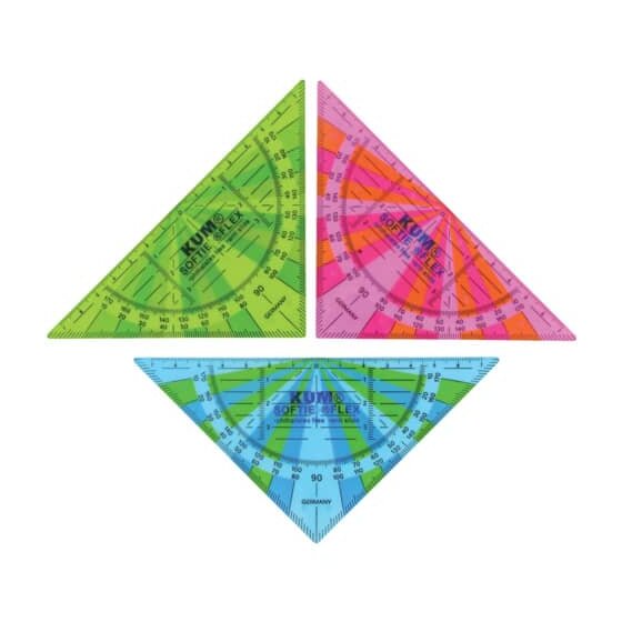 KUM® Geometrie-Dreieck SOFTIE®FLEX - 16 cm, flexibel, sortiert