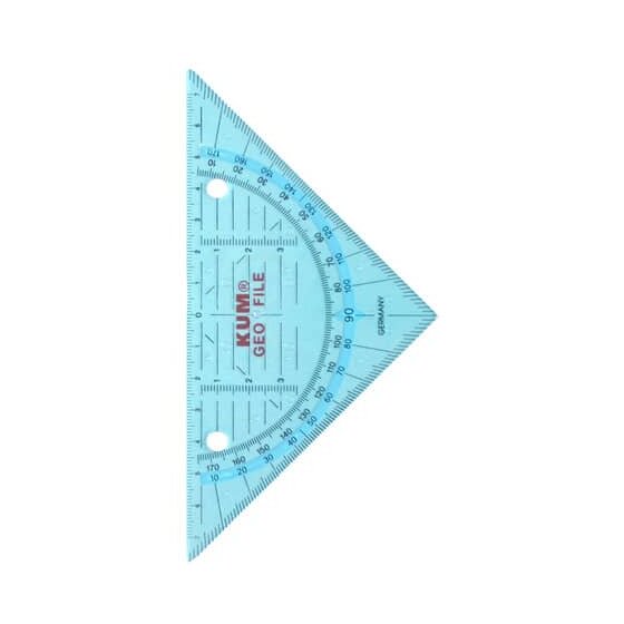 KUM® Geometrie-Dreieck - 16 cm, 4fach-Lochung, sortiert