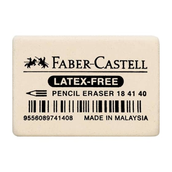 Faber-Castell Radiergummi 7041-40 - 34 x 26 x 8mm, weich, weiß