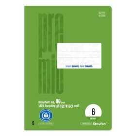 Staufen® green Heft LIN6 - A5, 16 Blatt, 90 g/qm, blanko