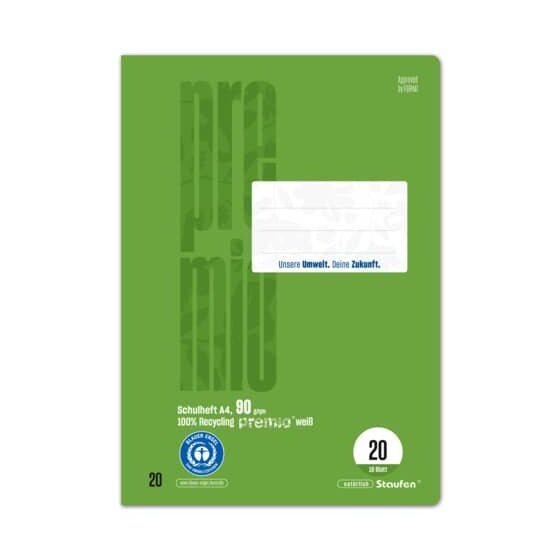 Staufen® green Heft LIN20 - A4, 16 Blatt, 90 g/qm, blanko