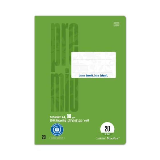 Staufen® green Heft LIN20 - A4, 32 Blatt, 90 g/qm, blanko