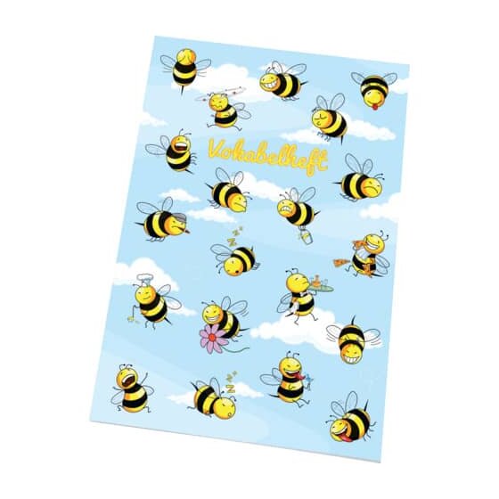 RNK Verlag Vokabelheft "Crazy Bees" - LIN21, A5, 40 Blatt, 80 g/qm