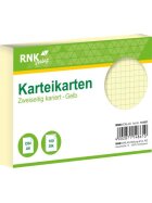 RNK Verlag Karteikarten - DIN A6, kariert, gelb, 100 Karten