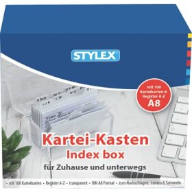 STYLEX® Karteikasten Plastik -A8, transparent