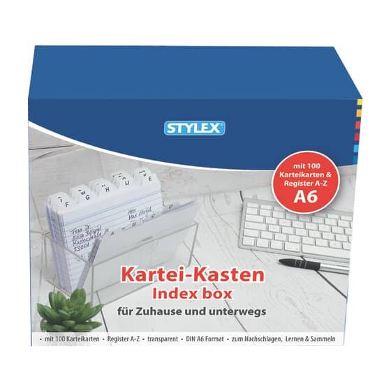 STYLEX® Karteikasten Plastik -A6, transparent
