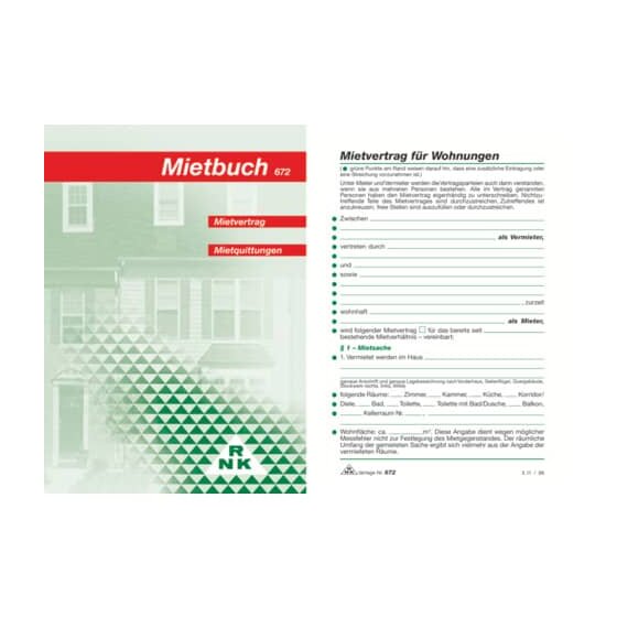 RNK Verlag Mietbuch Wohnungsmietvertrag, 32 Seiten, Maße (BxH): 12 x 17 cm