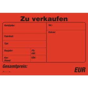 RNK Verlag Plakat "Zu verkaufen" für Kfz,...