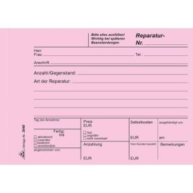 RNK Verlag Reparaturschein - Block - SD, 3 x 40 Blatt,...