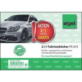 SIGEL 2 + 1 Aktion Fahrtenbuch für Pkw - mit...