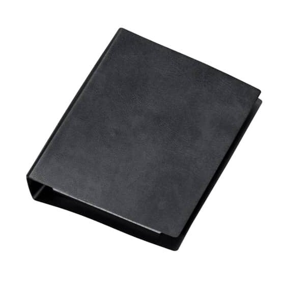 Veloflex® Taschenringbuch Special, schwarz, DIN A6, Ledernarbung, 4-Rund-Ring-Mechanik 13mm
