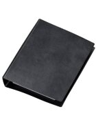 Veloflex® Taschenringbuch Special, schwarz, DIN A6, Ledernarbung, 4-Rund-Ring-Mechanik 13mm