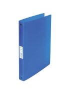 Q-Connect® Ringbuch transparent - A4, 4-Ring, Ring-Ø 25 mm, blau-transparent