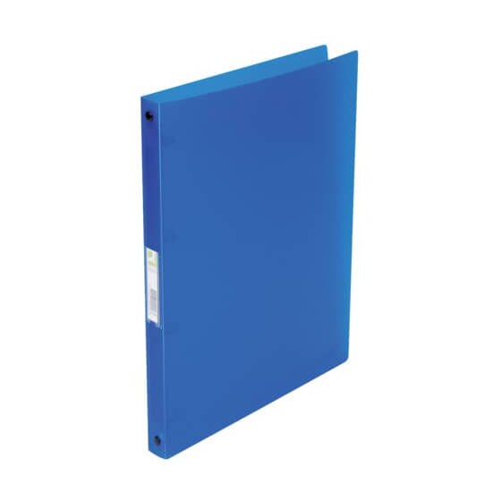Q-Connect® Ringbuch transparent - A4, 4-Ring, Ring-Ø 16 mm, blau-transparent