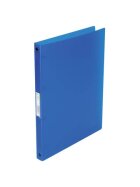 Q-Connect® Ringbuch transparent - A4, 4-Ring, Ring-Ø 16 mm, blau-transparent
