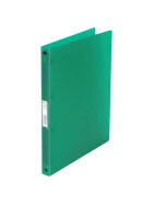 Q-Connect® Ringbuch transparent - A4, 4-Ring, Ring-Ø 16 mm, grün-transparent