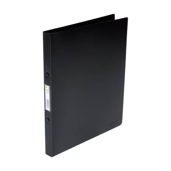 Q-Connect® Ringbuch transparent - A4, 4-Ring, Ring-Ø 16 mm, schwarz gedeckt
