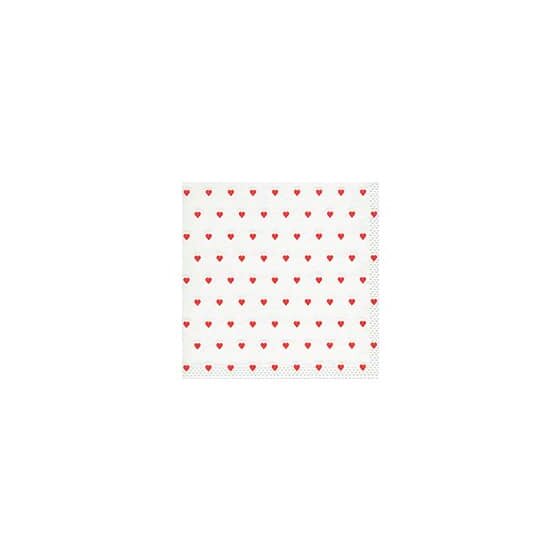 Paper+Design Lunchservietten Design "Herzen rot" - 33 x 33 cm, 16 Stück