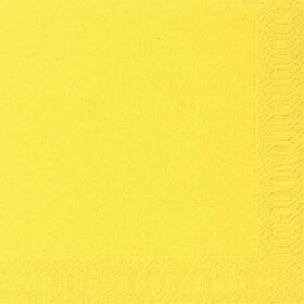 Duni Cocktail-Servietten 3lagig Tissue Uni gelb, 24 x 24...