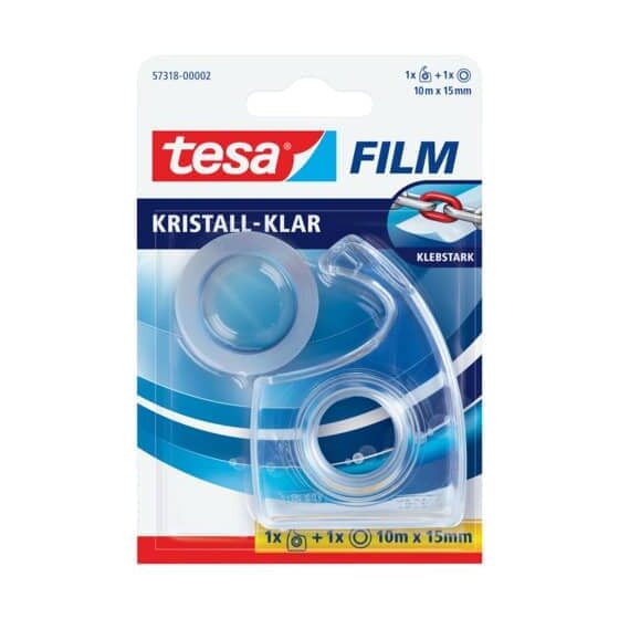 tesa® Handabroller Easy Cut® - 10 m : 15 mm, transparent