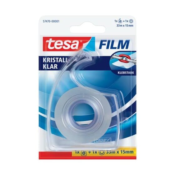 tesa® Handabroller Easy Cut® - 33 m : 15 mm, transparent