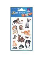 Avery Zweckform® Z-Design 53574, Kinder Sticker, Katzenbabies, 3 Bogen/36 Sticker