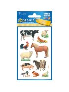 Avery Zweckform® Z-Design 53720, Kinder Sticker, Bauernhoftiere, 3 Bogen/33 Sticker