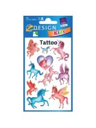 Avery Zweckform® Z-Design 56669, Kinder Tattoos, Einhörner, 1 Bogen/10 Tattoo