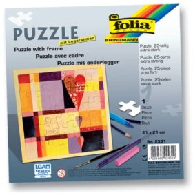 Folia Puzzle - 25tlg., 21 x 21 cm, blanko, weiß