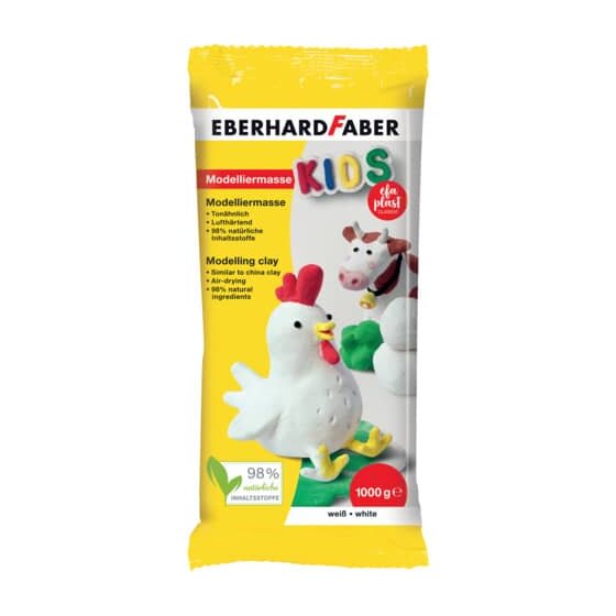 Eberhard Faber Modelliermasse EFA Plast KIDS - 1 kg, weiß