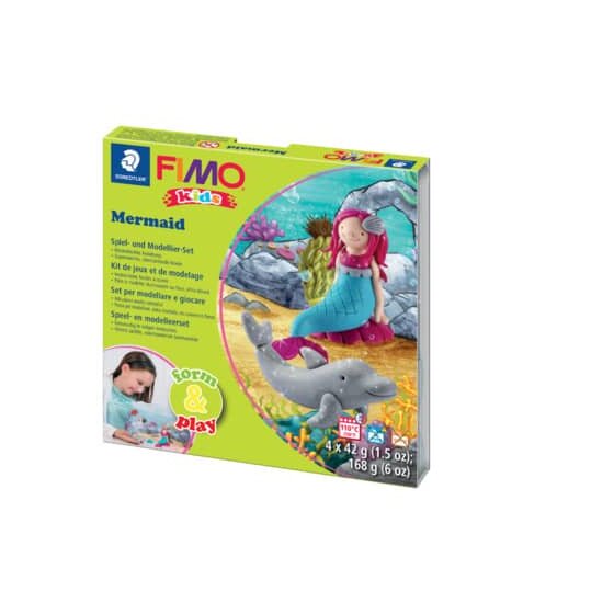 Staedtler® Modelliermasse FIMO® Kids Materialpackung Form & Play "Mermaid", 4 x 42 g