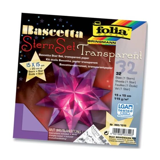 Folia Bascetta Stern - violett, transparent, Ø 20 cm