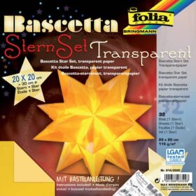 Folia Bascetta Stern - gelb, transparent, Ø 30 cm