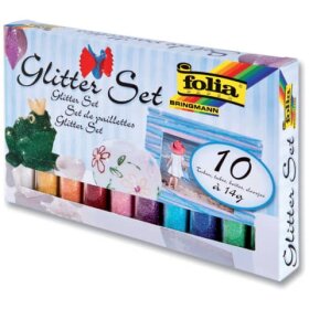 Folia Glitterset - 10 Farben sortiert, 10 Stück...