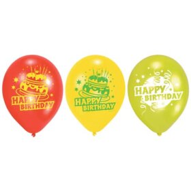 amscan® Luftballon Happy Birthday - rund, sortiert, 6...