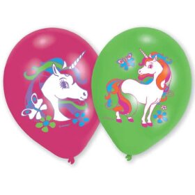 amscan® Luftballon Einhorn - pink/grün, 6...