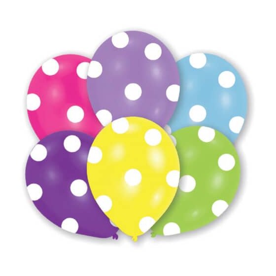 amscan® Luftballon "Polka Dots" - 6 Stück, sortiert