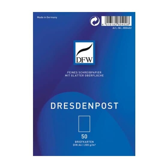 DFW Briefkarte DresdenPost - A6 hoch, 50 Stück