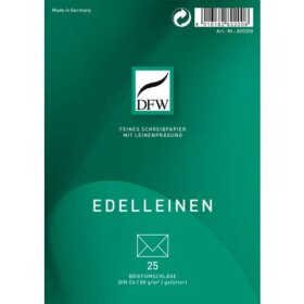 DFW Briefumschlag Edelleinen - DIN C6, gefüttert, 80...
