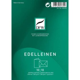 DFW Doppelkarte Edelleinen - A6 hoch, 10 Karten/10...