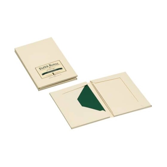 Rössler Papier Paper Royal Kartenmappe - DIN A6/C6, chamois, 8 Karten mit 8 Briefhüllen