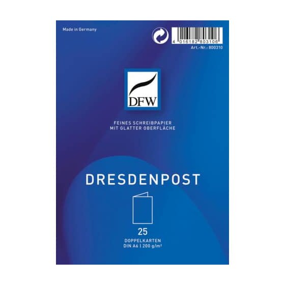 DFW Doppelkarte DresdenPost - A6 hoch, 25 Stück
