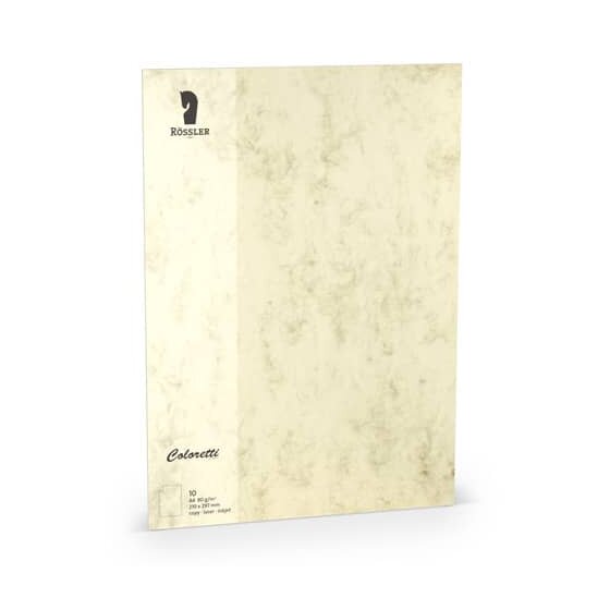 Rössler Papier Coloretti Briefbogen - A4, 80g, 10 Blatt, chamois marmora