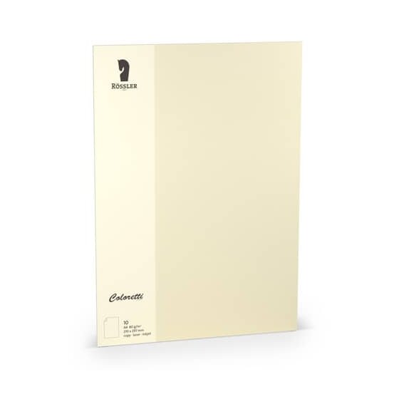 Rössler Papier Coloretti Briefbogen - A4, 80g, 10 Blatt, creme