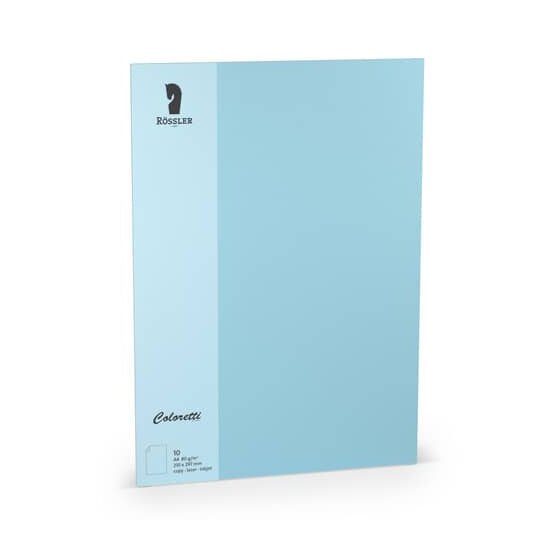 Rössler Papier Coloretti Briefbogen - A4, 80g, 10 Blatt, himmelblau
