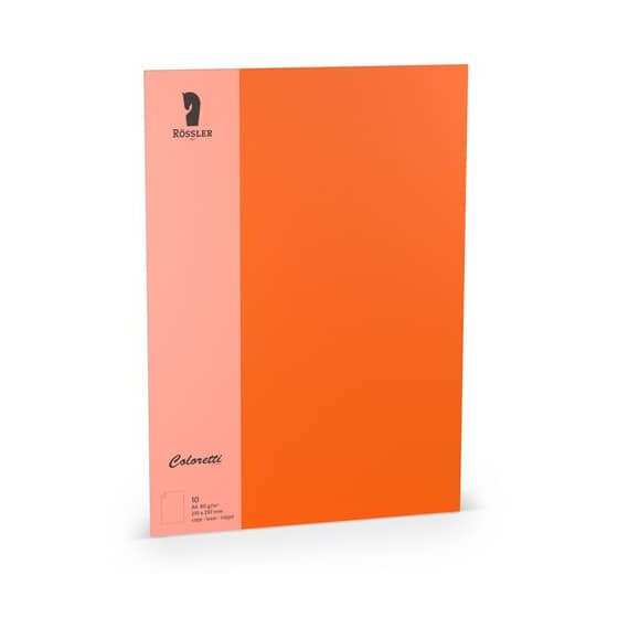 Rössler Papier Coloretti Briefbogen - A4, 80g, 10 Blatt, apfelsine