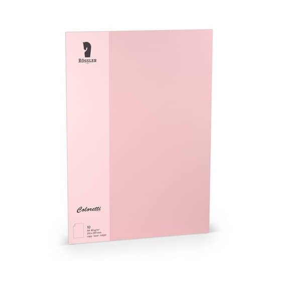 Rössler Papier Coloretti Briefbogen - A4, 80g, 10 Blatt, rosa